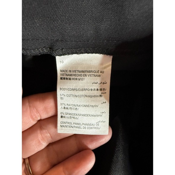 Alfani Womens Culotte Pants Size 10 Wide Leg Belted Cobalt Breeze Deep Black NWT - Picture 8 of 9